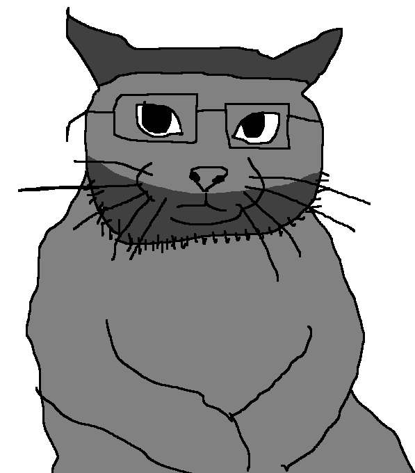 gigachad, catjak (alternate), animaljaks, animal, black eyes, cat, closed mouth, ear, ears, feline