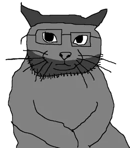 gigachad, catjak (alternate), animaljaks, animal, black eyes, cat, closed mouth, ear, ears, feline