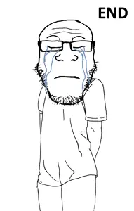 markiplier soyjak, neutralplier, its over, soygirlfriend, 1soyjak, arm, bald, closed eyes, closed mouth, crying