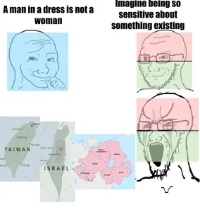 wojak, soyak, soyak (smug), 3soyjaks, angry, authright, israel, left wing, leftist, map