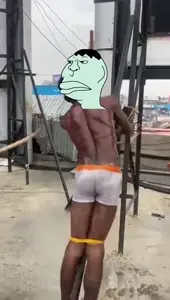 squidward tentacles, meximutt, brazilmutt, 1soyjak, black eyes, black hair, black skin, blue skin, closed mouth, front view