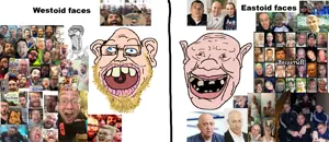 nazis will say crackers on the right are non wide because their phenotype is hecking different from western
