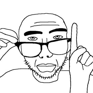 sobot, 1soyjak, actually, closed mouth, erm actually, glasses, hands, holding object, looking at you, pointing