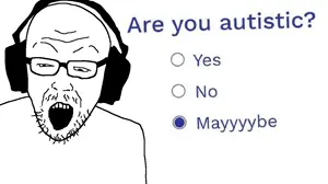 nerdson, unknown, 1soyjak, bald, forehead lines, glasses, half open eyes, headphones, open mouth, soyjak