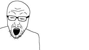 nerdson, unknown, 1soyjak, bald, forehead lines, glasses, half open eyes, looking down, open eyes, open mouth
