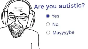 nerdson, unknown, 1soyjak, bald, beard, forehead lines, glasses, half open eyes, headphones, open mouth