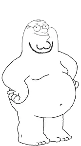 peter griffin, unknown, useful soys, 1soyjak, bald, belly, belly button, black eyes, chin, closed mouth
