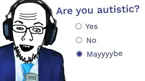 nerdson, unknown, 1soyjak, bald, clothes, forehead lines, glasses, half open eyes, headphones, open eyes
