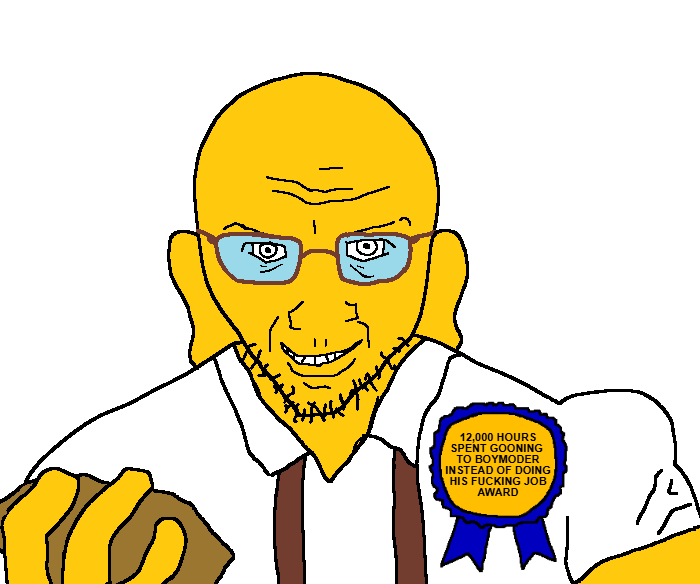 cuckmaster, unknown, 1soyjak, award, bald, closed mouth, clothes, dog ear, ear, forehead lines