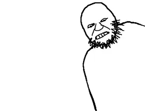 hulkjak, unknown, 1soyjak, bald, beard, closed mouth, looking at you, monochrome, no eyebrows, no glasses