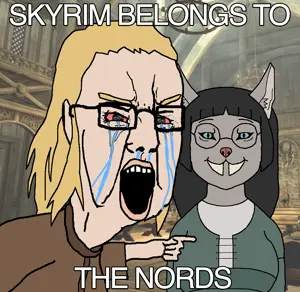 chudjak, soykio kid, soykio girl, soykio girl front, femjak, 2soyjaks, angry, animal, arm, black hair