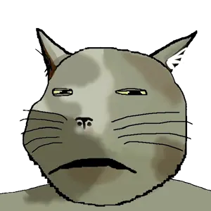 Context: this cat origins from a meme of a AI generated cat generated with pix2pix singing things like "i'm suffering from pix to pix" in the style of oliver tree's "Life Goes On"