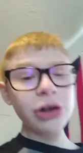 nate higgers, unknown, natejak, irl soyjaks, 1soyjak, blonde hair, caca, closed mouth, glasses, hair