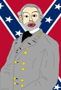 nojak, noejak, 1soyjak, beard, black eyes, confederacy, confederate flag, drawn background, flag, flag background