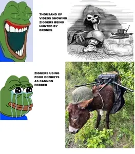 pepe, animal, bald, black eyes, cleavage, closed eyes, closed mouth, crying, donkey, drone