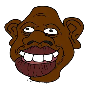 sheeeit, bald, big lips, big nose, black eyes, black skin, ear, hair, large nose, lips