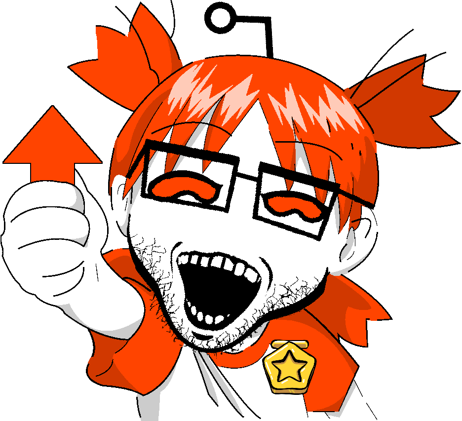 yotsuba koiwai, snoojak, yotsoybajak, 1soyjak, 4chan, alien, anime, antenna, arm, arrow