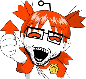 yotsuba koiwai, snoojak, yotsoybajak, 1soyjak, 4chan, alien, anime, antenna, arm, arrow