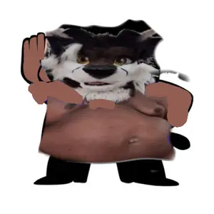 fat nigger furry, police man ganson, black skin, brown eyes, closed mouth, fat, front view, full body, looking at you, open eyes