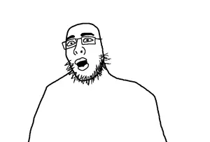 charliejak, unknown, 1soyjak, bald, big lips, black eyes, glasses, jewtuber, lips, looking to the left