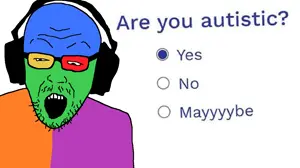 nerdson, colorjak, 1soyjak, autistic, bald, black eyes, choice, glasses, half closed eyes, half open eyes