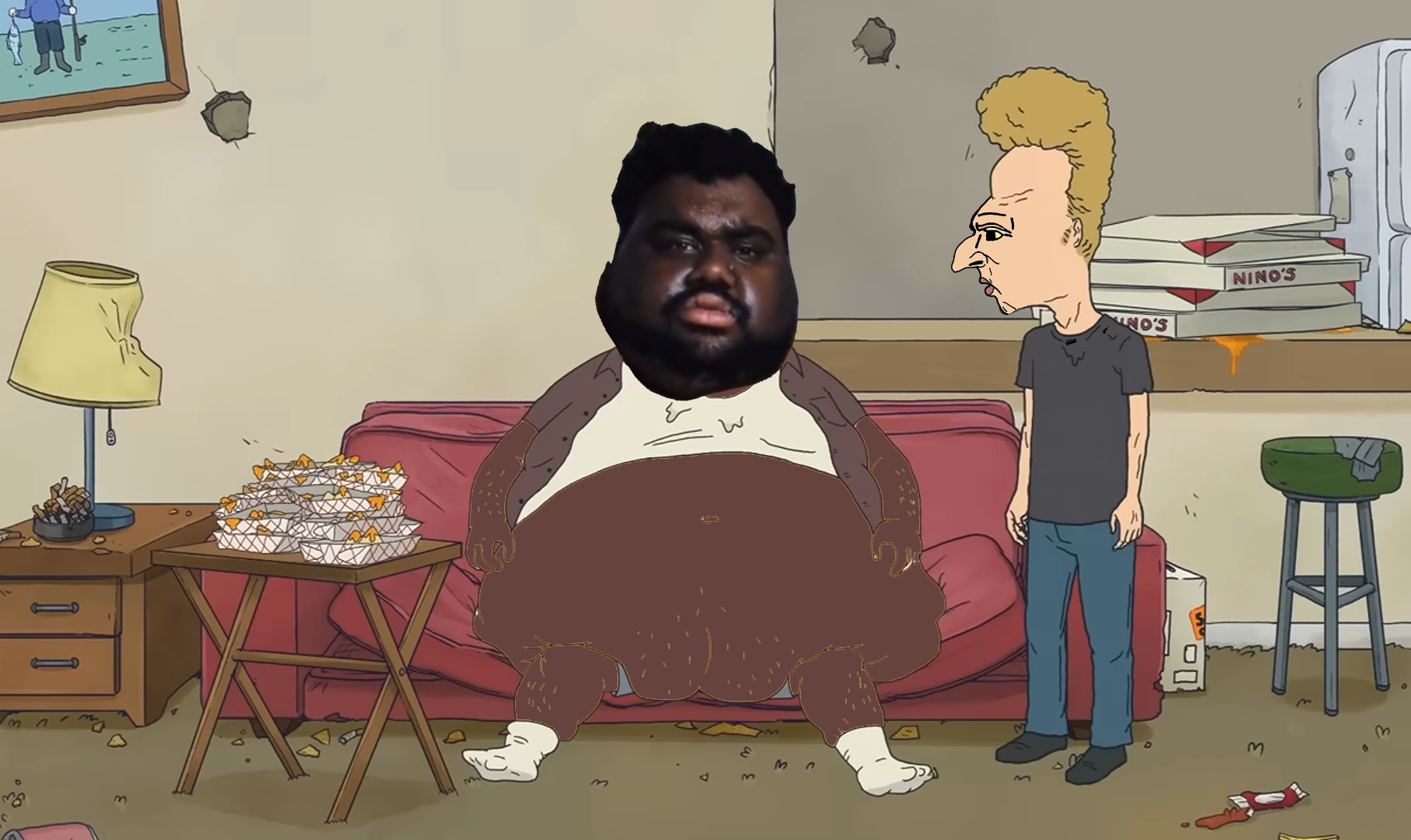 leviathan, yes chad, yes chinlet, 2nas, beard, beavis and butthead, belly, belly button, big nose, black eyes