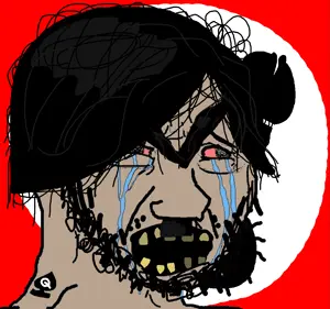 cryboy soyjak, soyak, soyak (crying), 1soyjak, adolf, adolf hitler, angry, bbc, black hair, brown skin