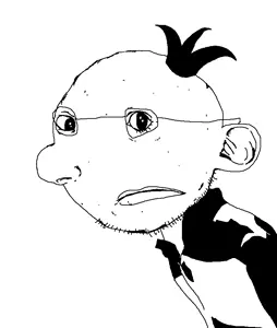 unknown, 1soyjak, black hair, closed mouth, clothes, glasses, greg heffley, hair, looking at you, open eyes