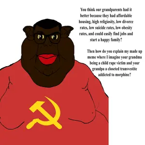 brandon, meximutt, branigger, 1soyjak, big lips, black skin, chin, closed mouth, commie, commie pedo troon