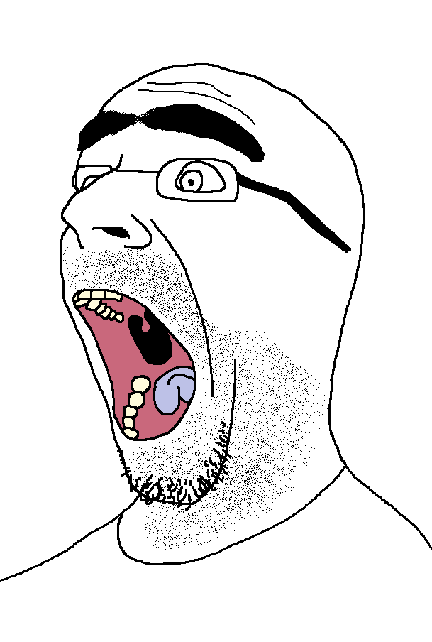 gerd, 1soyjak, animal, bald, black eyes, blue tongue, bug, bushy eyebrows, eyebrows, gaping mouth