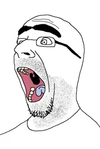 gerd, 1soyjak, animal, bald, black eyes, blue tongue, bug, bushy eyebrows, eyebrows, gaping mouth