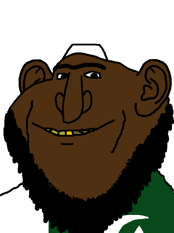 impish soyak ears, beard, big nose, black hair, brown skin, bushy eyebrows, closed mouth, clothes, ear, eyebrow