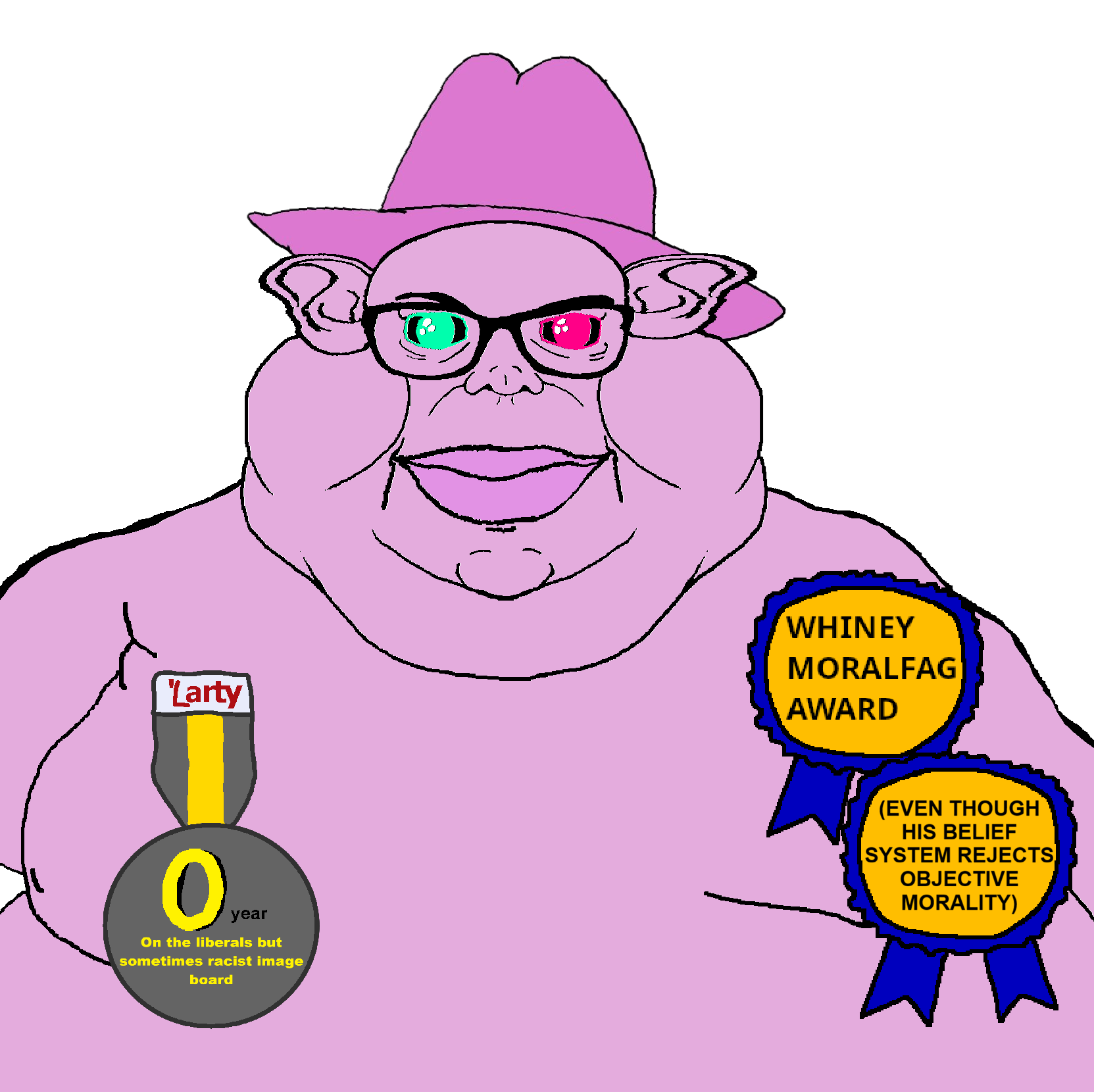 brandon, branigger, 1soyjak, award, awards, bald, big ears, closed mouth, clothes, ear