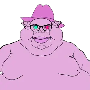 brandon, branigger, 1soyjak, bald, big ears, closed mouth, ear, fat, front view, glasses