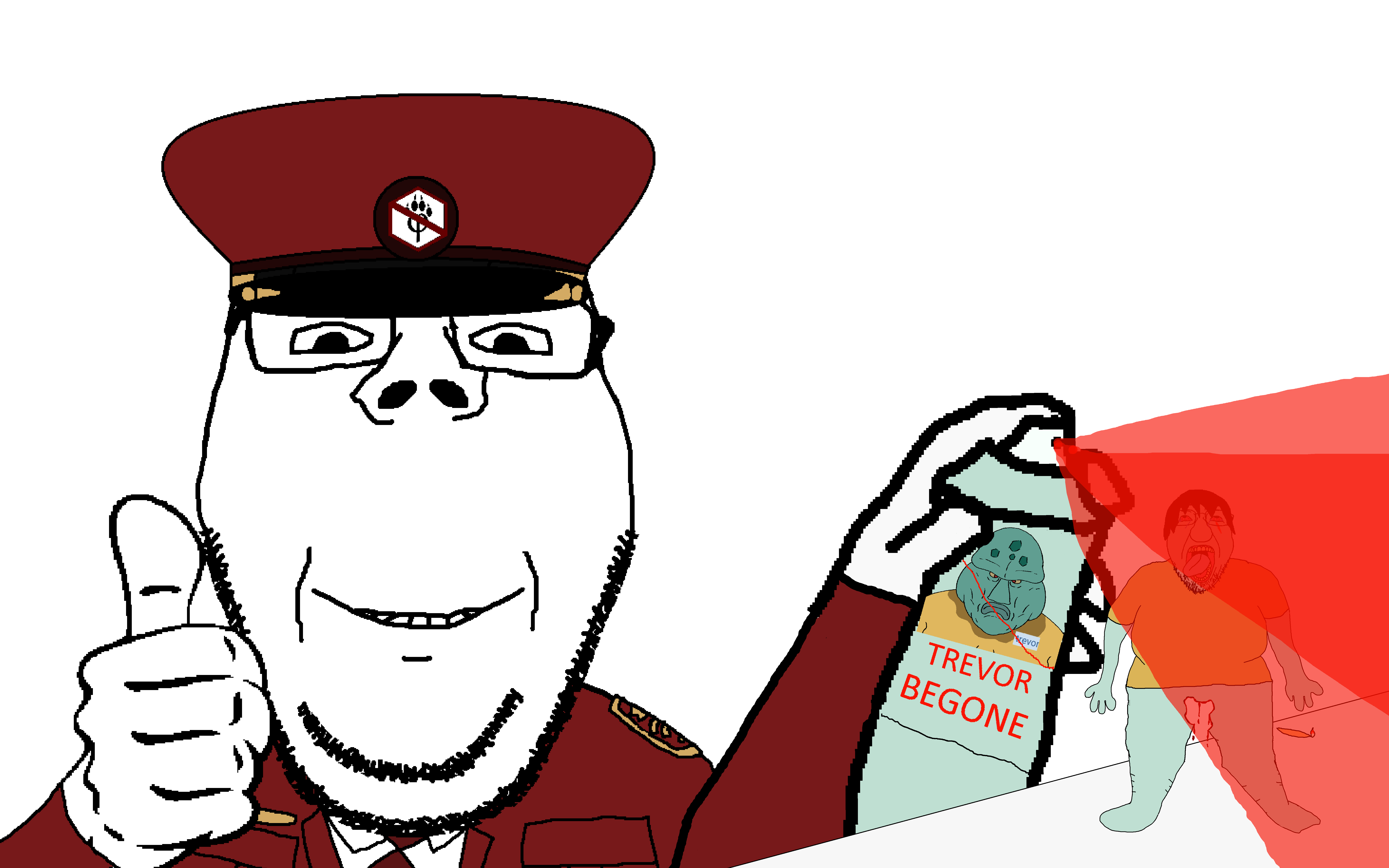 bernd, disgusting trevorcreature, gapejak, troonjak, wholesome soyjak, 3soyjaks, bald, black hair, bloodshot eyes, cap