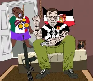 bernd, chudjak, chudjak front, muscular chud, troonjak, ack, acked, alfonso junco voigt, black hair, black skin