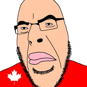 cobson, canadimutt, muttson, 1soyjak, angry, bald, black eyes, canadian, closed mouth, clothes