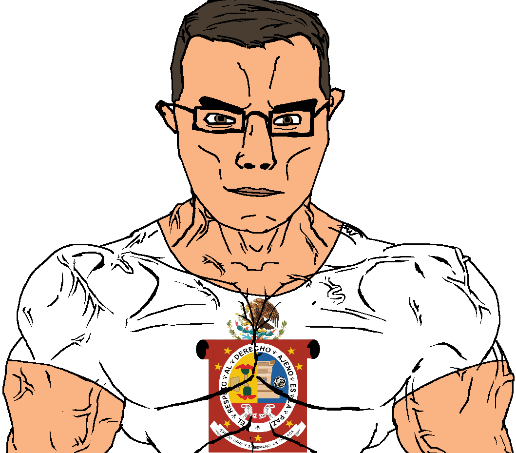 helichadian, chudjak, chudjak front, muscular chud, 1soyjak, animal, brown eyes, brown hair, brown skin, buff