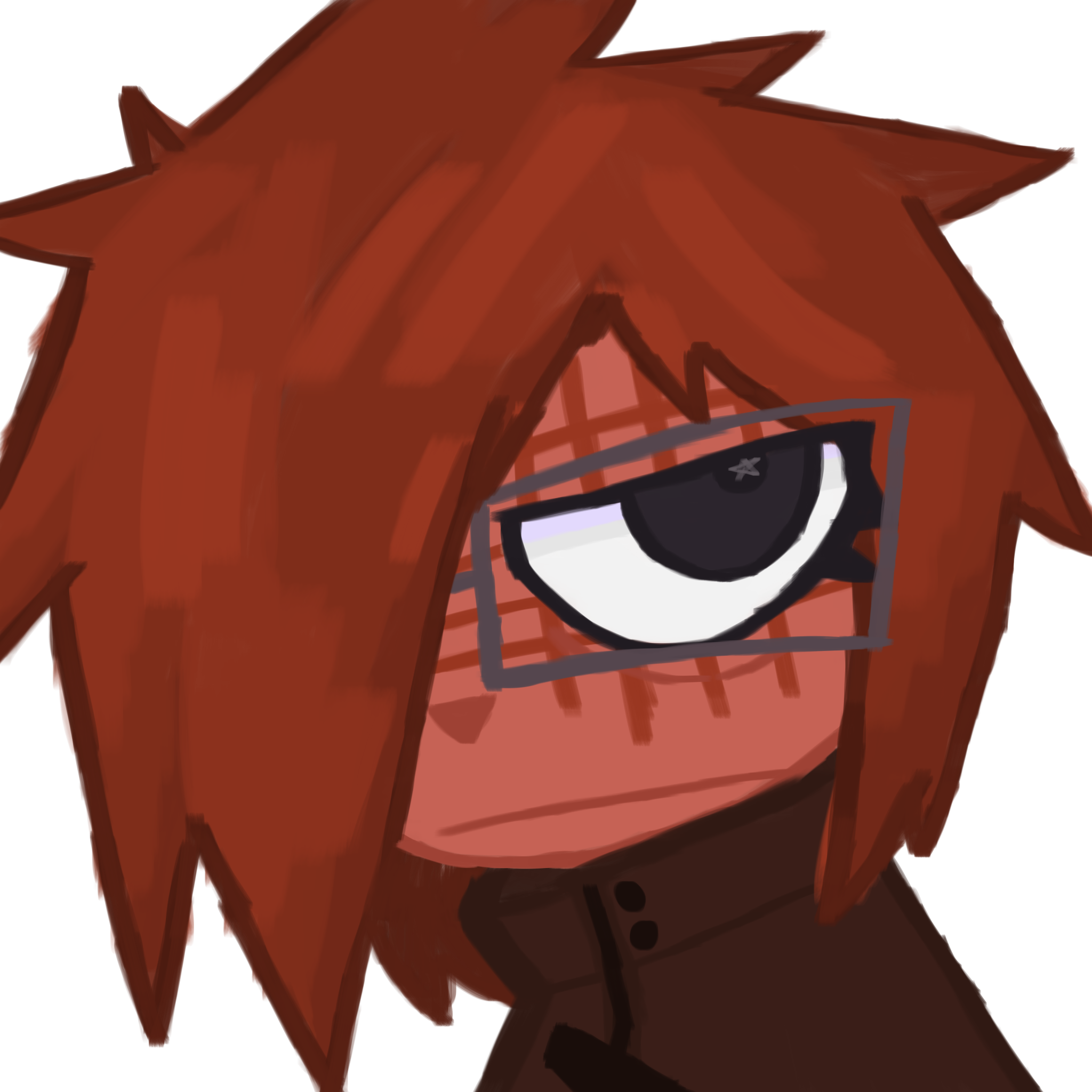 pietywqn, nia, brown hair, closed mouth, glasses, hair, i cant sleep, long hair, looking at you, neutral