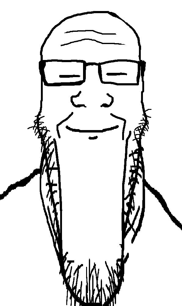 markiplier soyjak, longplier, 1soyjak, bald, calm, closed eyes, closed mouth, forehead lines, front view, glasses