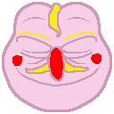 mykola, pepe, nuurumoji, blonde hair, blush, chinny, churro, closed eyes, closed mouth, emoji