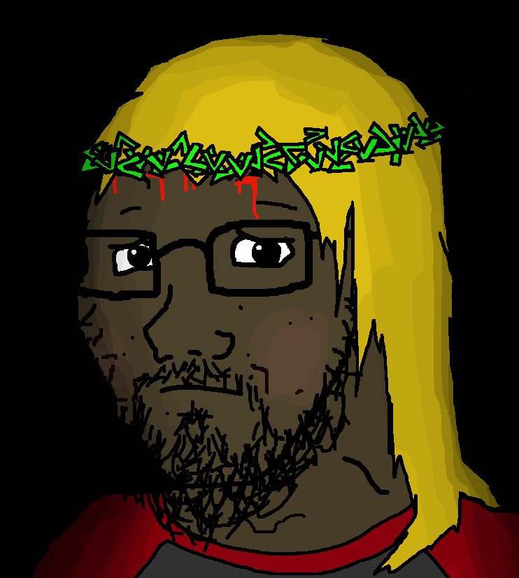 hunky, alicia, soyak, fat alicia, hunky twink sex machine, hunky twink sex machine, 1soyjak, beard, black background, black eyes