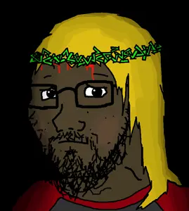 hunky, alicia, soyak, fat alicia, hunky twink sex machine, hunky twink sex machine, 1soyjak, beard, black background, black eyes
