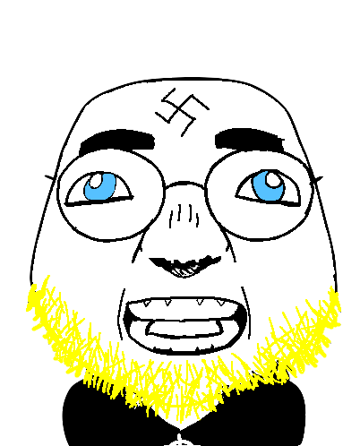 ippo makunouchi, ippojak, aryan, 1soyjak, a10 eyes, bald, big head, black shirt, blonde hair, blue eyes