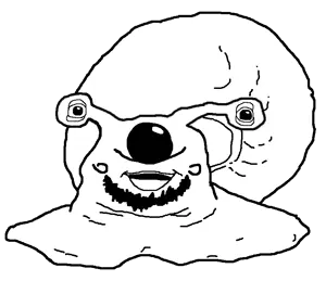 mickey mouse, mousejak, soysnail, commiesnail, fusionjaks, 1soyjak, animal, bald, big lips, black eyes