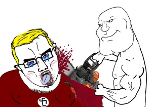 bernd, chudjak, meximutt, chainsaw bernd, chudjak front, mexiaryan, muscular chud, aryan, 2soyjaks, a10 eyes