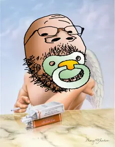 gapejak, babyjak, babyjak, 1soyjak, album, album cover, album cover parody, angel, angel wings, baby