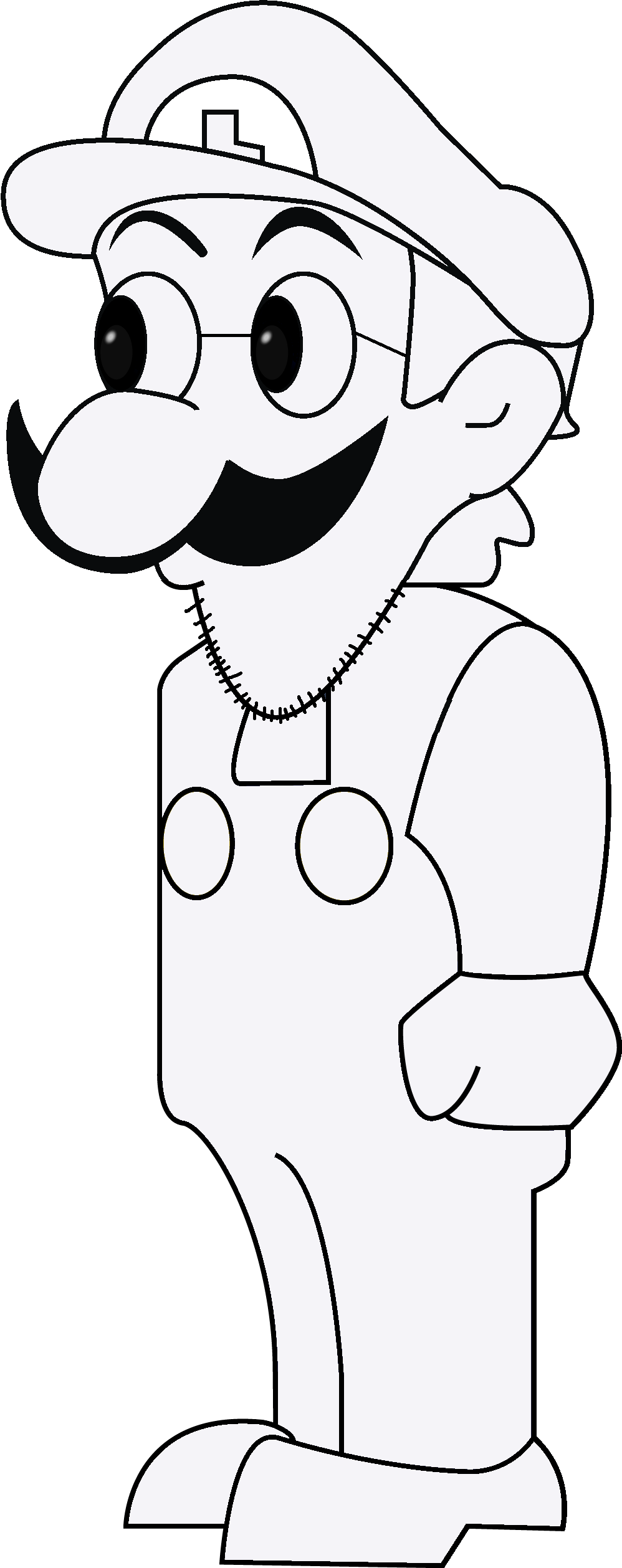 luigi, weegee, weegeejak, useful soys, 1soyjak, big nose, cap, clothes, full body, glasses