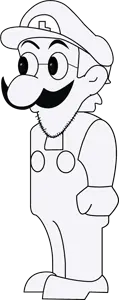 luigi, weegee, weegeejak, useful soys, 1soyjak, big nose, cap, clothes, full body, glasses