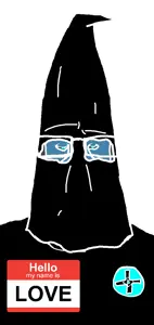 markiplier soyjak, euromutt, euromutt, 1soyjak, badge, blue eyes, blue skin, clothes, cross, front view